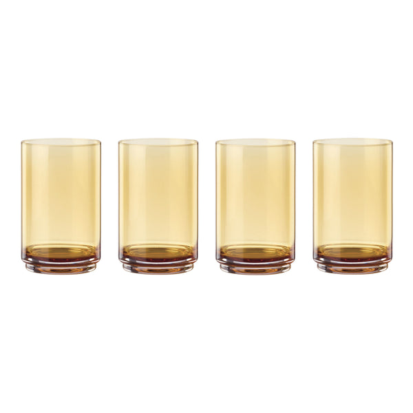 Lenox Tuscany Stackable Crystal Cooler Glasses Set for Elegant Home Bar Casual Entertaining Orange 3.25 x 3.25 x 5 H 897835