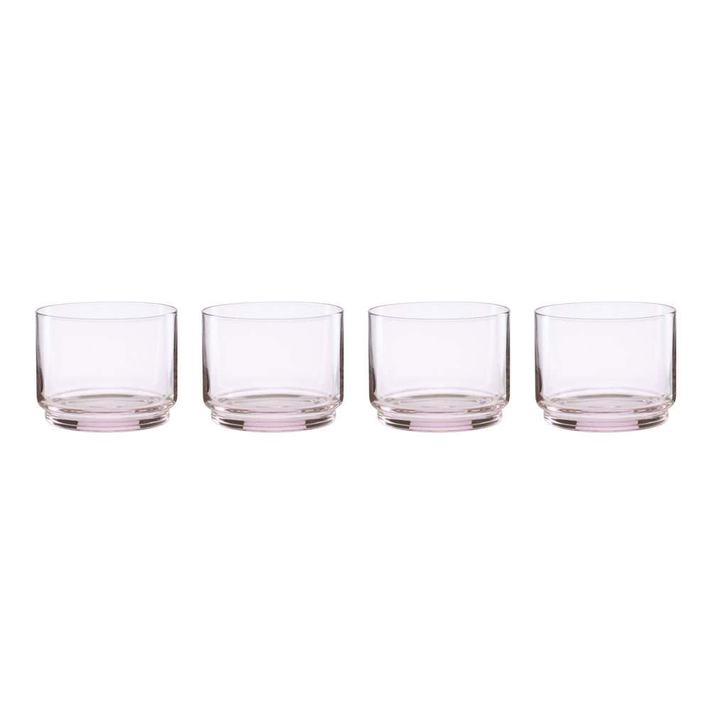 Lenox Tuscany Stackable Crystal Short Glasses Set of Four Dishwasher Safe for Everyday Entertaining Blue 3.25 x 3.25 x 5 H 897836