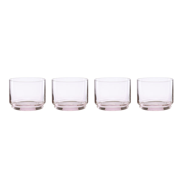 Lenox Tuscany Stackable Crystal Short Glasses Set of Four Dishwasher Safe for Everyday Entertaining Pink 3.25 x 3.25 x 2.5 H 897837