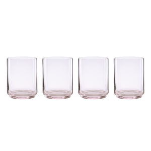 Lenox Tuscany Stackable Crystal Cooler Glasses Set for Elegant Home Bar Casual Entertaining Pink 3.25 x 3.25 x 4 H 897838