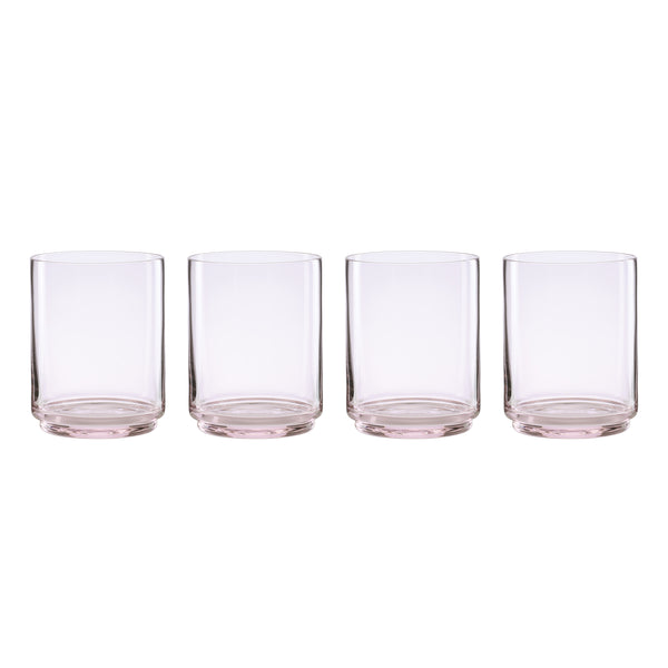 Lenox Tuscany Stackable Crystal Cooler Glasses Set for Elegant Home Bar Casual Entertaining Pink 3.25 x 3.25 x 4 H 897838