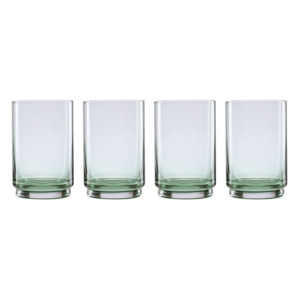Lenox Tuscany Stackable Crystal Cooler Glasses Set for Elegant Home Bar Casual Entertaining Green 3.25 x 3.25 x 5 H 897840