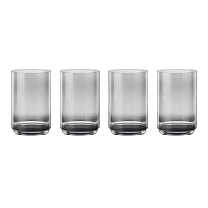 Lenox Tuscany Stackable Crystal Cooler Glasses Set for Elegant Home Bar Casual Entertaining Taupe / Grey 3.25 x 3.25 x 5 H 897841