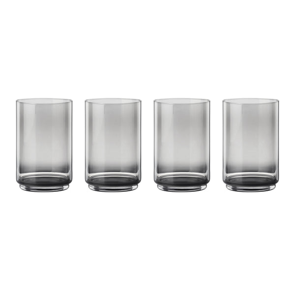 Lenox Tuscany Stackable Crystal Cooler Glasses Set for Elegant Home Bar Casual Entertaining Taupe / Grey 3.25 x 3.25 x 5 H 897841