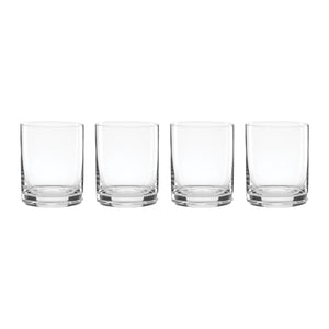 Lenox 5 O'clock Oneida Crystal Double Old-fashioned Glasses Set of 4 for Classic Bar 897848