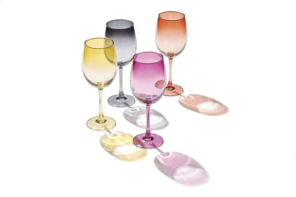 Lenox Golden Hour Ombre Wine Glass Set of 4 Amber Gradient Crystal Entertaining Glassware 897855