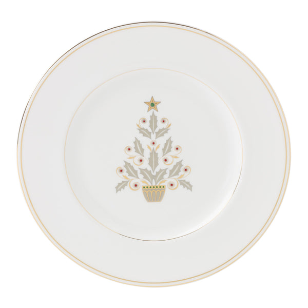 Lenox Federal Lenox Porcelain Holiday Accent Plates Set of 4 with Gold Trim Christmas Tree 897867