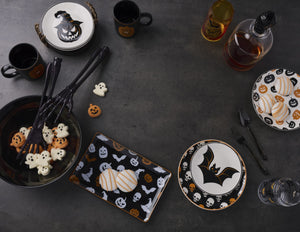 Lenox Vintro Porcelain Halloween Accent Plates Set of 4 Festive Skull Pumpkin Motif 897870