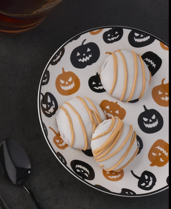 Lenox Vintro Porcelain Halloween Accent Plates Set of 4 Festive Skull Pumpkin Motif 897870