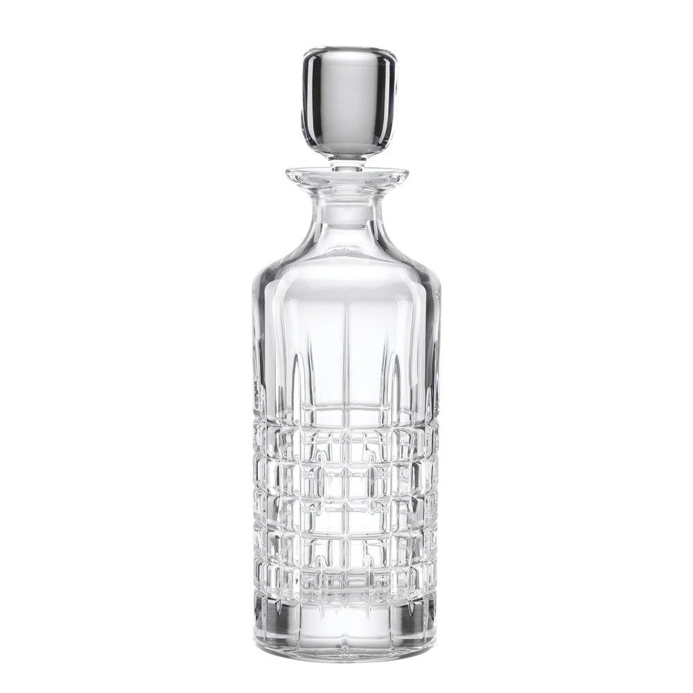 Lenox Deklan Reed and Barton Lead Crystal Decanter with Geometric Crisscross Cut Barware 897891