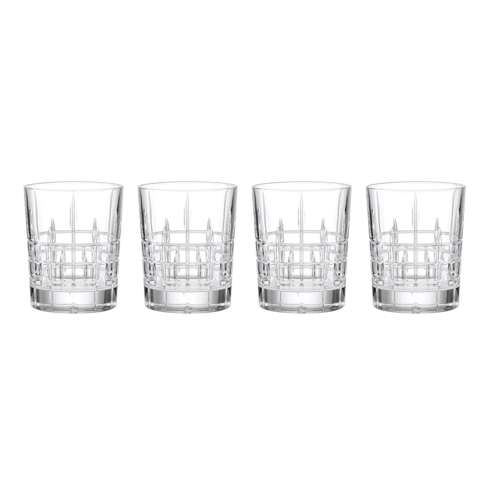 Lenox Deklan Lead Crystal Old Fashioned Glasses Set of 4 Geometric Cut Barware 897892