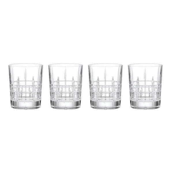 Lenox Deklan Lead Crystal Old Fashioned Glasses Set of 4 Geometric Cut Barware 897892
