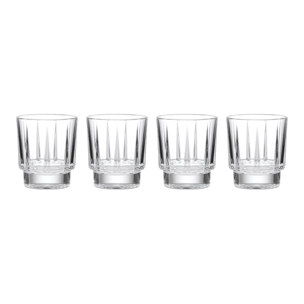 Lenox Estate Crystal Faceted Double Old Fashioned Glasses Set of 4 for Elegant Barware 897894