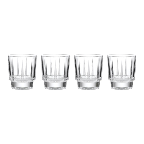 Lenox Estate Crystal Faceted Double Old Fashioned Glasses Set of 4 for Elegant Barware 897894
