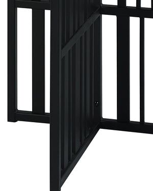 English Elm Zudora Sleek Antique Oak & Black Finish Sofa Table with 50mm Thick Top, Metal Frame, Modern Minimalist Design Black,Oak 28 L x 28 W x 4 H B2726P268331