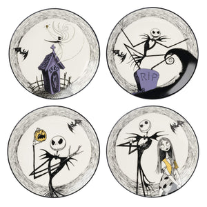 Lenox Nightmare Before Christmas Porcelain Accent Plates Jack Skellington Holiday Set of 4 897907