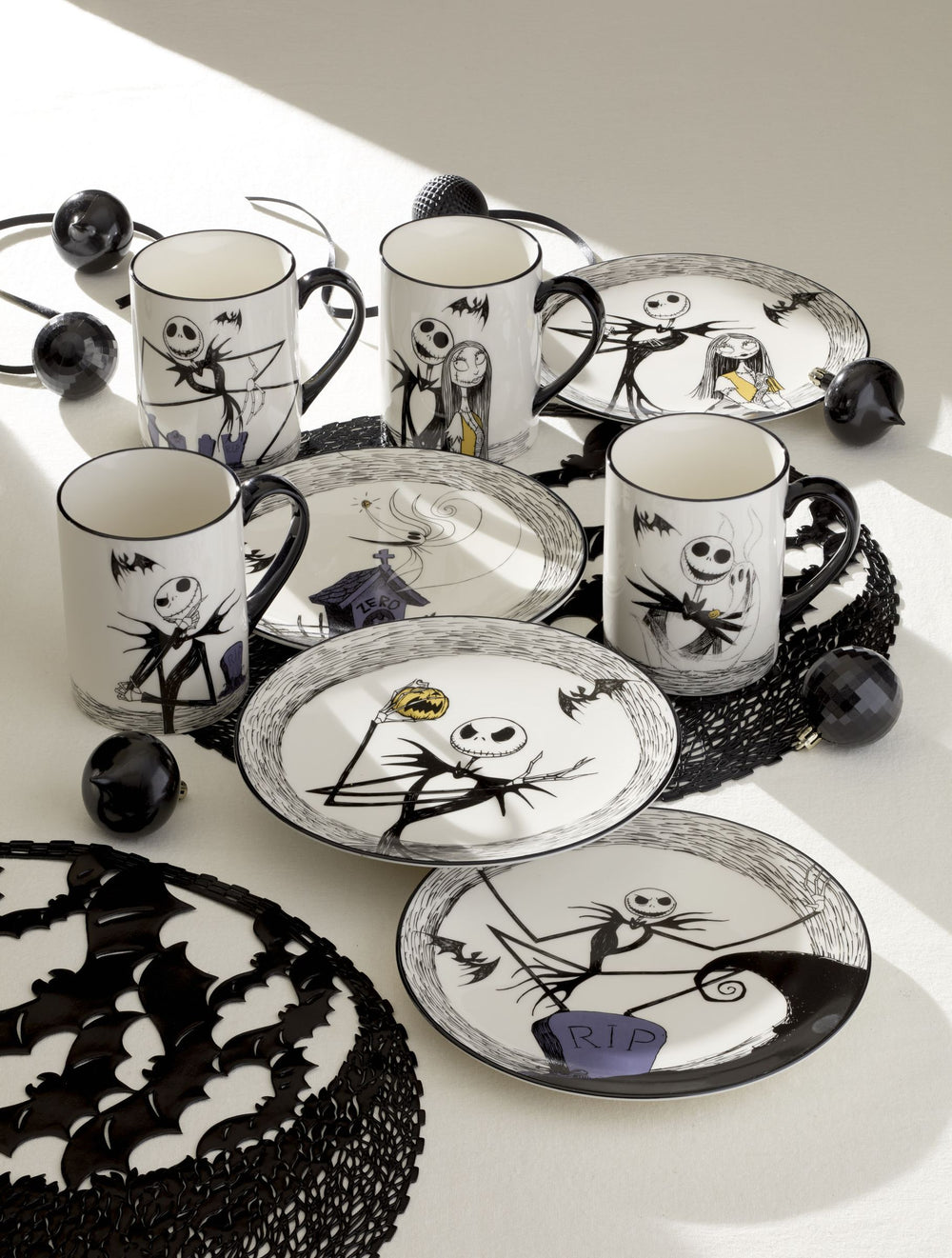 Lenox Nightmare Before Christmas Porcelain Accent Plates Jack Skellington Holiday Set of 4 897907