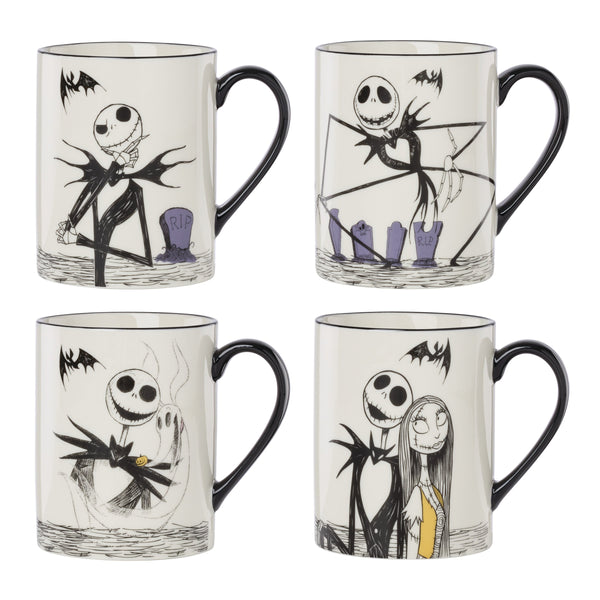 Lenox Nightmare Before Christmas Porcelain Mug Set of 4 Jack Skellington Holiday Collection 897908