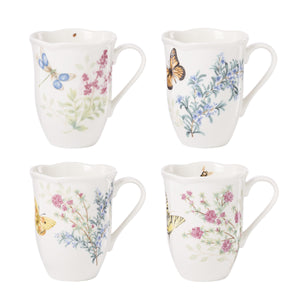 Lenox Butterfly Meadow Herbs Porcelain Mug Set Botanical Garden Illustrations for Daily Tea 897911