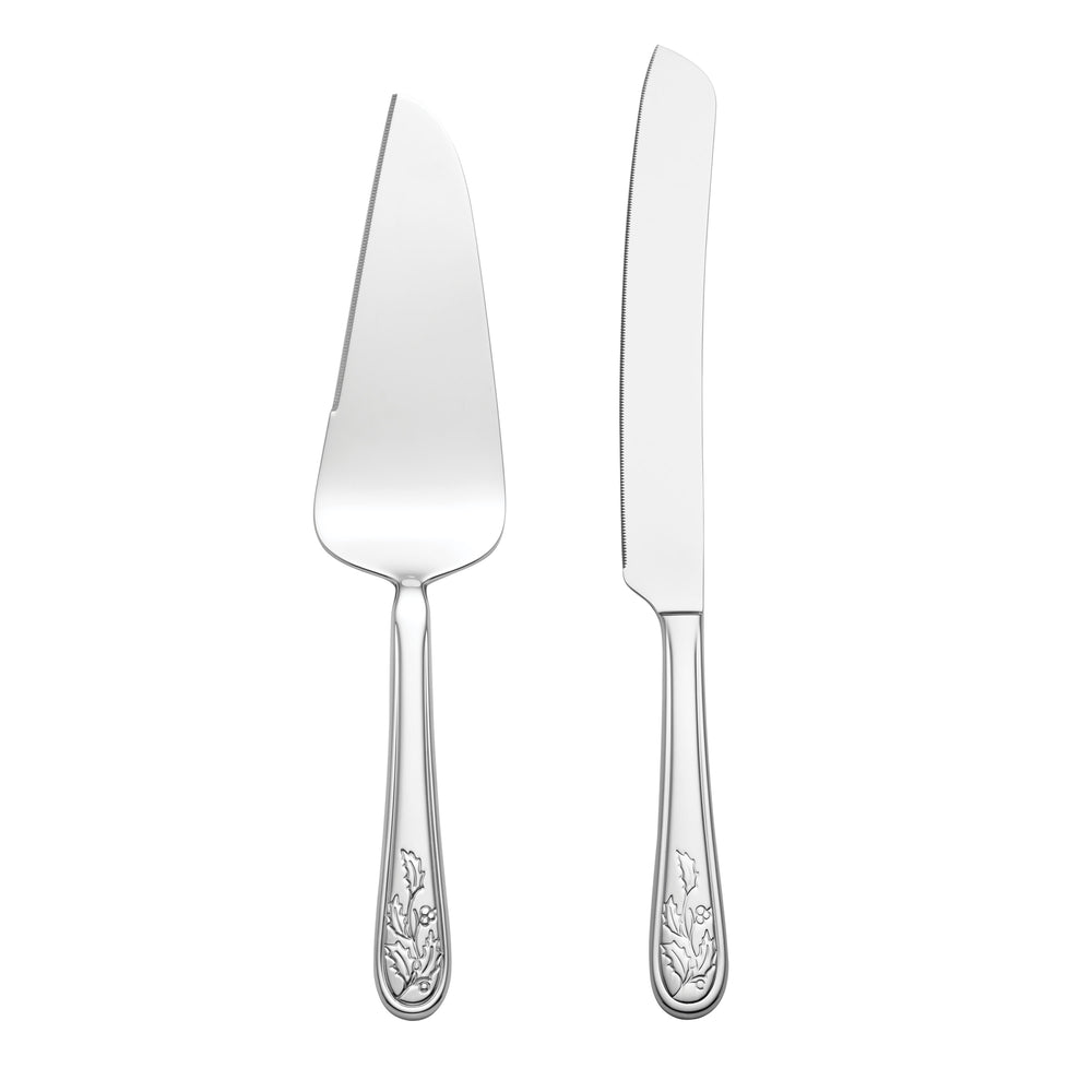 Lenox Holiday Lenox Stainless Steel Serving Set with Holly Berry Handle Detail 897915