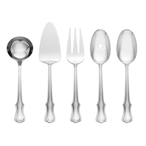 Lenox James Street Stainless Hostess Serving Set Vintage Inspired Flatware for Elegant Dining Tables Silver 897922