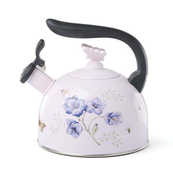 Lenox Butterfly Meadow Enamelware Stovetop Tea Kettle with Floral Motif for Kitchen Brewing Butterfly Meadow Colors 897923
