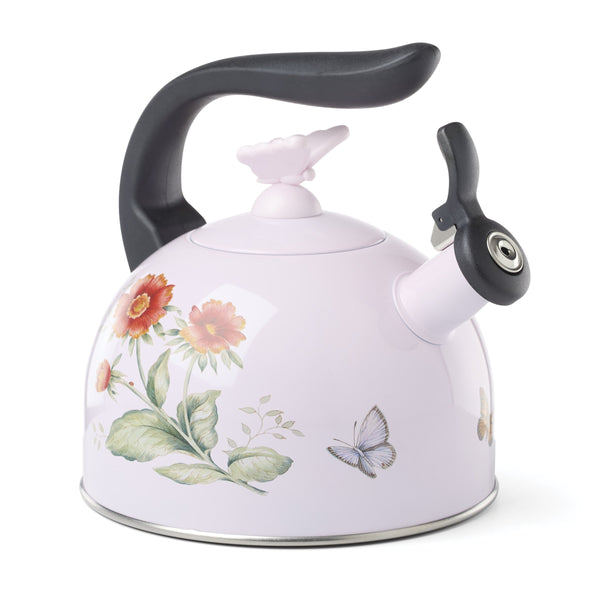 Lenox Butterfly Meadow Enamelware Stovetop Tea Kettle with Floral Motif for Kitchen Brewing Butterfly Meadow Colors 897923