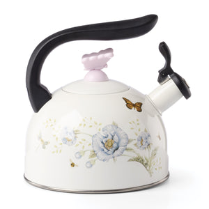 Lenox Butterfly Meadow Enamelware Stovetop Tea Kettle with Floral Motif for Kitchen Brewing Butterfly Meadow 897924