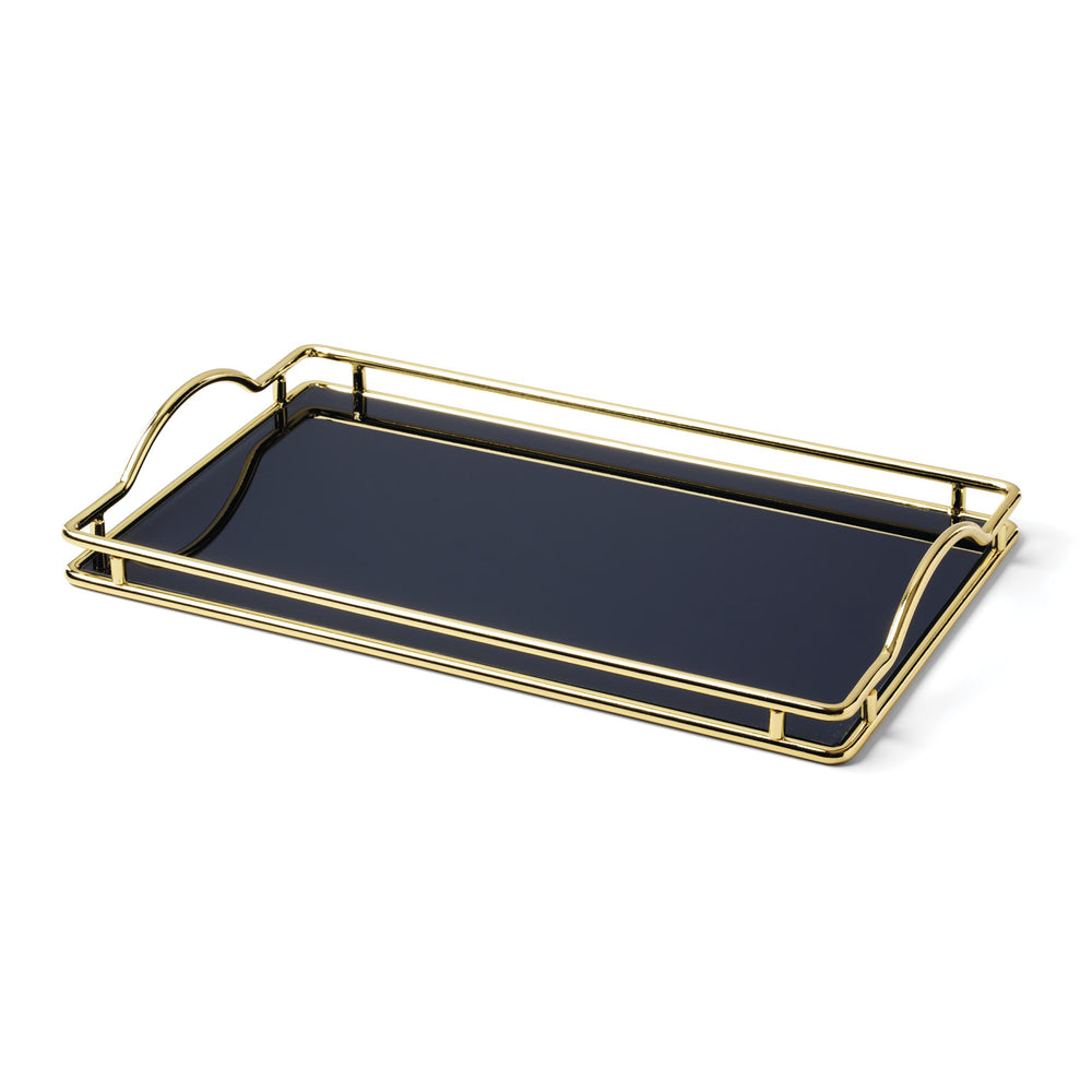 Lenox Make It Pop Kate Spade Navy Jewel Toned Glass Vanity Tray with Metallic Trim 897931