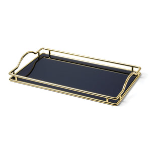 Lenox Make It Pop Kate Spade Navy Jewel Toned Glass Vanity Tray with Metallic Trim 897931
