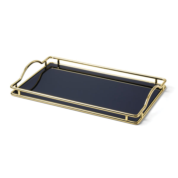 Lenox Make It Pop Kate Spade Navy Jewel Toned Glass Vanity Tray with Metallic Trim 897931