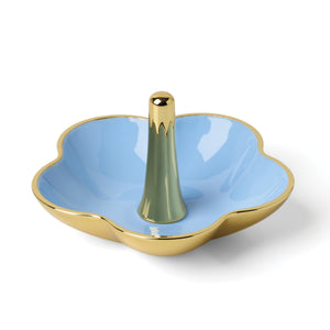 Lenox Make It Pop Kate Spade Goldplate Floral Ring Dish Elegant Vanity Jewelry Accent Tray Blue 897933