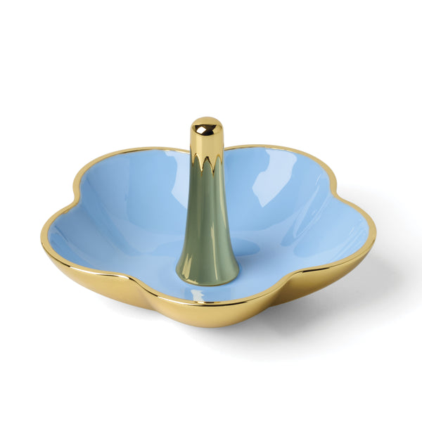 Lenox Make It Pop Kate Spade Goldplate Floral Ring Dish Elegant Vanity Jewelry Accent Tray Blue 897933