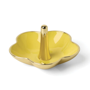Lenox Make It Pop Kate Spade Goldplate Floral Ring Dish Elegant Vanity Jewelry Accent Tray Yellow 897936