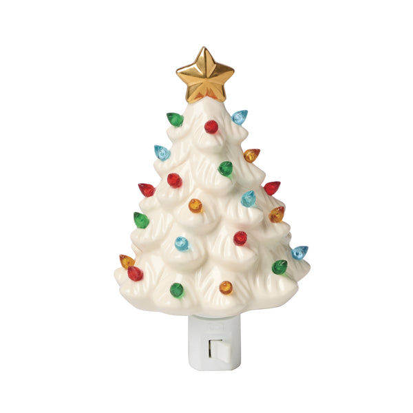 Lenox Treasured Traditions Porcelain Acrylic Christmas Tree Night Light Tabletop Seasonal Accent 897959
