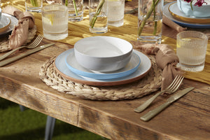 Lenox 24 Seven Colors Ombre Porcelain Dinnerware Set for Everyday Dining and Entertaining Taupe / Grey 897980