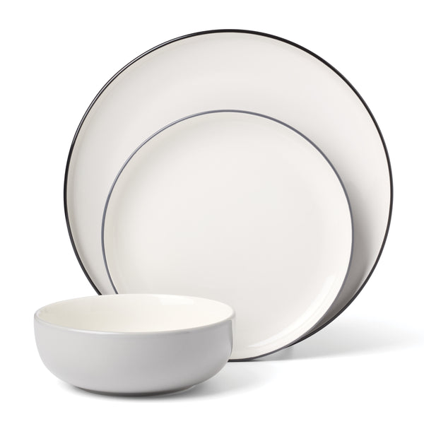 Lenox 24 Seven Colors Ombre Porcelain Dinnerware Set for Everyday Dining and Entertaining Taupe / Grey 897980