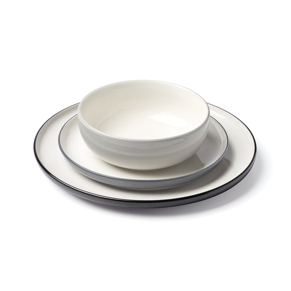 Lenox 24 Seven Colors Ombre Porcelain Dinnerware Set for Everyday Dining and Entertaining Taupe / Grey 897980