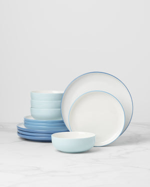 Lenox 24 Seven Colors Ombre Porcelain Dinnerware Set for Everyday Dining and Entertaining Blue 897982