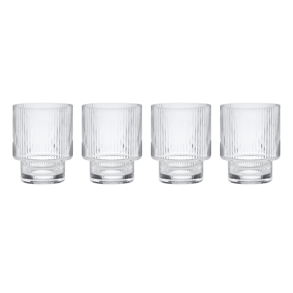 Lenox Modulus Zen Garden Textured Clear Glass Stackable Tumblers Set of 4 for Everyday Use 897988