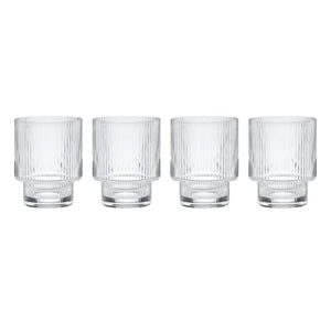 Lenox Modulus Zen Garden Textured Clear Glass Stackable Tumblers Set of 4 for Everyday Use 897988