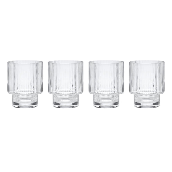 Lenox Modulus Zen Garden Textured Clear Glass Stackable Tumblers Set of 4 for Everyday Use 897988