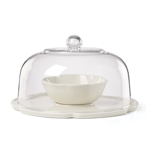 Lenox What a Treat Porcelain Cake Stand with Lid Platter Bowl for Festive Entertaining 897994