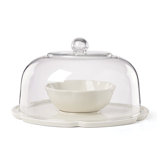 Lenox What a Treat Porcelain Cake Stand with Lid Platter Bowl for Festive Entertaining 897994