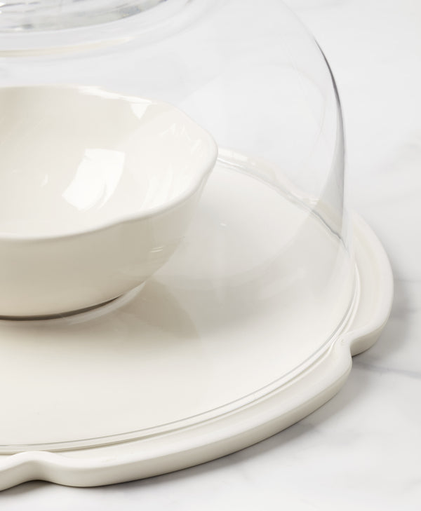 Lenox What a Treat Porcelain Cake Stand with Lid Platter Bowl for Festive Entertaining 897994