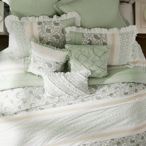 JLA Home Madison Park - 9 Cotton Percale Comforter Set with Floral Pintuck, Lace Trim & Ruched Flange for All-Season Breathable Elegance 90 L x 90 W x 1.5H MP10-8598