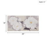 Madison Park Midday Bloom Florals Transitional Embellished Canvas Wall Art MP95C-0112 White