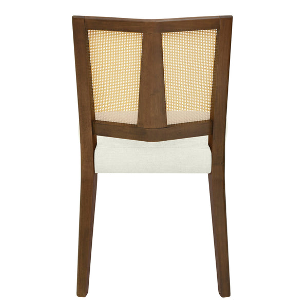 English Elm Christopher Knight Home® - Rattan Mid-Century Dining Chair Set of 2 with Woven Cane Back, Upholstered High-Density Seat Cushion Beige,Walnut N771P254006T