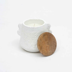 English Elm Jar Candle Handcrafted Ecomix Wax With Mango Wood Lid - Serene Mimosa Scent, Eco-Friendly Decor B346P369771