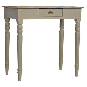 English Elm Solid Wood Handcrafted Writing Desk - Vintage French-Inspired Design With Durable Storage Solutions B182P280765-GIGA
